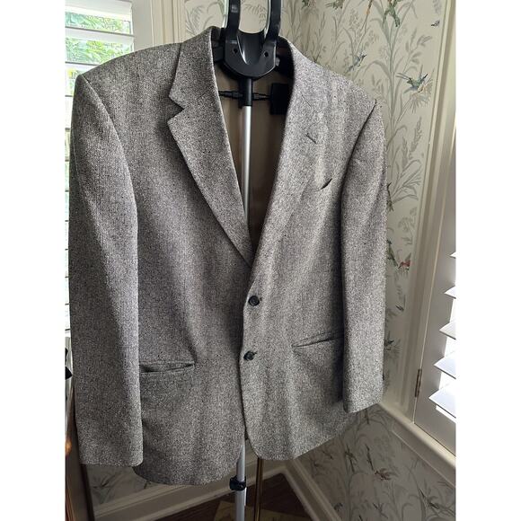 Barrington Blazer 100% Silk Men's 42R Sport Coat Jacket Tweed Tan-ish Gray Nice! - Picture 1 of 11